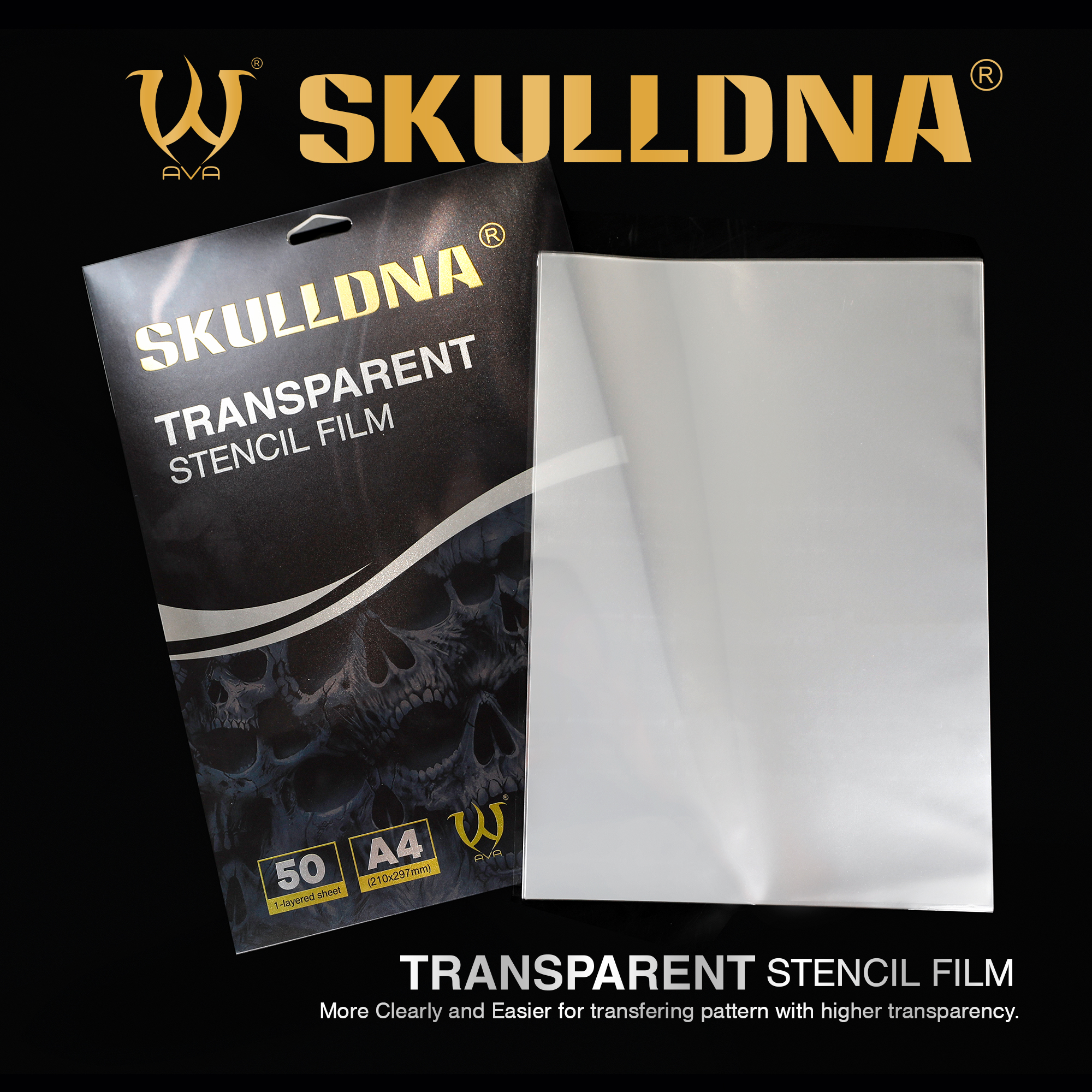 SKULLDNA Transparent Stencil Film